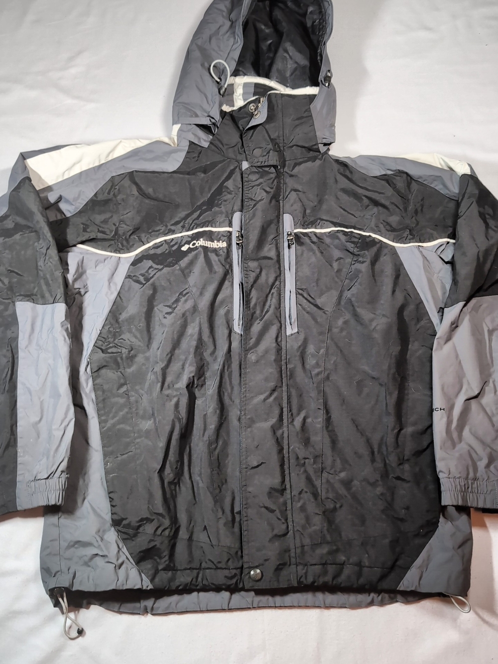 Columbia Men's Black & Gray Hooded Winter Coat